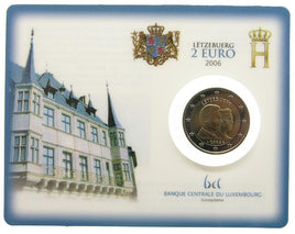 Coincard 2 Euro Sondermünze Luxemburg 2006"Henri & Guillaume"