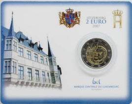 Coincard 2 Euro Sondermünze Luxemburg 2007"Henri & Palais"