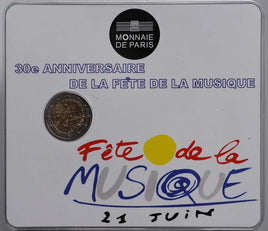 Coincard 2 Euro Sondermünze Frankreich 2011"Fete de la Musique"