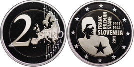 PP 2 Euro Sondermünze Slowenien 2011"Franc Rozman"PP