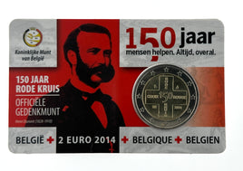 Coincard (NL) 2 Euro Sondermünze Belgien 2014"Rotes Kreuz"