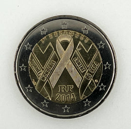 2 Euro Sondermünze Frankreich 2014"Welt Aids Tag"