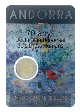 Coincard 2 Euro Sondermünze Andorra 2018 "Menschenrechte"