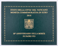 2 Euro Sondermünze Vatikan 2018"Pater Pio"im Blister