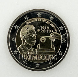 2 Euro Sondermünze Luxemburg 2019"Wahlrecht"Mzz Löwe
