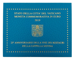 2 Euro Sondermünze Vatikan 2019"Sixtinische Kapelle"im Blister