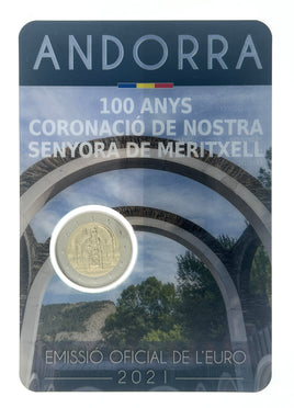 Coincard 2 Euro Sondermünze Andorra 2021 "Krönung der Nostra Senyora de Meritxell"