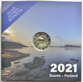 PP 2 Euro Sondermünze Finnland 2021"100 Jahre Selbstverwaltung der Ålandinseln"Polierte Platte