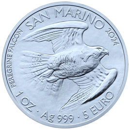 1 Unze 5 Euro Silbermünze San Marino 2024"Wanderfalke"