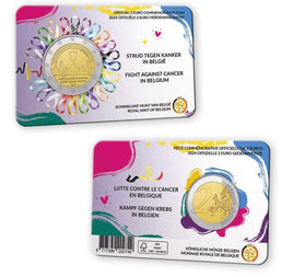 Coincard (NL) 2 Euro Sondermünze Belgien 2024"Kampf gegen Krebs"