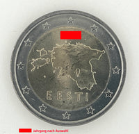 2 Euro Kursmünze Estland "Landkarte"