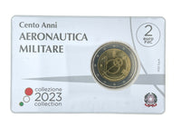 Coincard 2 Euro Sondermünze Italien 2023"100.Jahre Luftstreitkräfte" ST