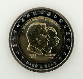 2 Euro commemorative coin Luxembourg 2005 "Henri &amp; Adolphe"