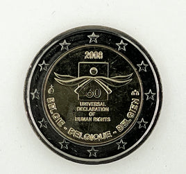 2 Euro Commerativ Coin Belgium 2008 "Human Rights"