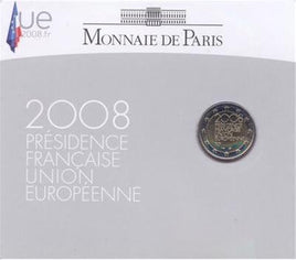 Coincard 2 Euro Commerativ Coin France 2008 "Council Presidency"