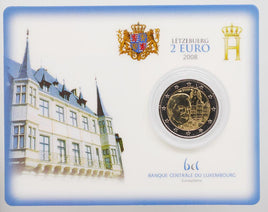 Coincard 2 Euro Sondermünze Luxemburg 2008"Chateau de Berg"