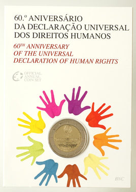 Coincard 2 Euro special coin Portugal 2008 "Human Rights" ST