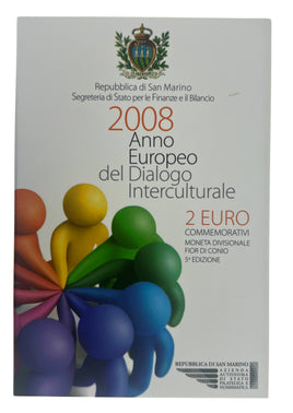 2 Euro commemorative coin San Marino 2008 "Intercultural Dialogue"
