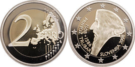 Proof 2 Euro special coin Slovenia 2008 "Primoz Trubar" Proof