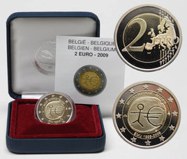 Proof 2 Euro special coin Belgium 2009 "10 Years of the Euro" Proof