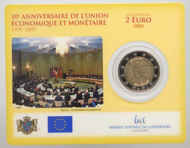 Coincard 2 Euro special coin Luxembourg 2009 "10 years of the Euro"