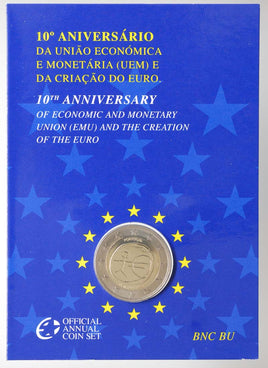 Coincard 2 Euro Commerativ Coin Portugal 2009"10 Years Euro" ST