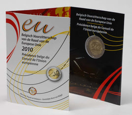 Coincard 2 Euro Commerativ Coin Belgium 2010 "EU Presidency"