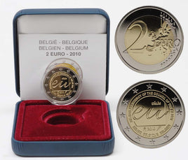 Proof 2 Euro commemorative coin Belgium 2010 "EU Presidency"