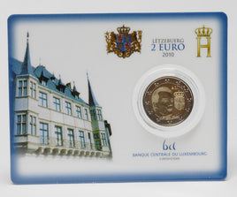 Coincard 2 Euro Commerativ Coin Luxembourg 2010 "Coat of arms"