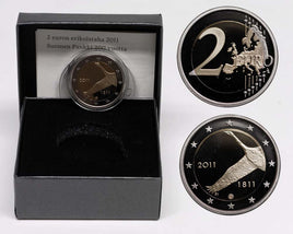 Proof 2 Euro special coin Finland 2011 "National Bank"