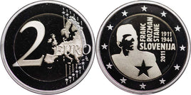 PP 2 Euro Sondermünze Slowenien 2011"Franc Rozman"PP