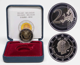 Proof 2 Euro commemorative coin Belgium 2012 "Elisabeth"