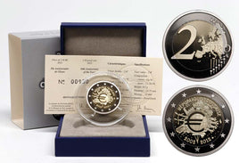 Proof 2 Euro commemorative coin France 2012 "10 years € cash"