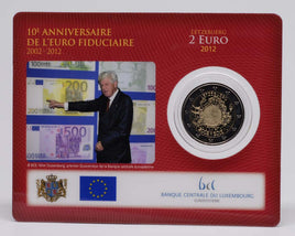 Coincard 2 Euro special coin Luxembourg 2012 "10 years € cash"