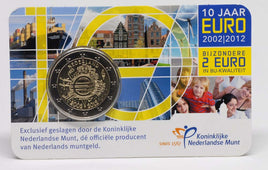 Coincard 2 Euro special coin Netherlands 2012 "10 years € cash"