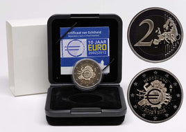 Proof 2 Euro Commemorative Coin Netherlands 2012 “10 Years € Cash”