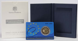 Proof 2 Euro commemorative coin Andorra 2014 “Council of Europe”