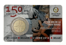 Coincard (FR) 2 Euro Sondermünze Belgien 2014"Rotes Kreuz"