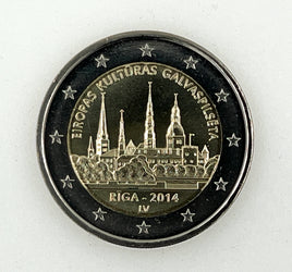 2 Euro Sondermünze Lettland 2014 "Riga"UNC