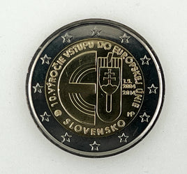 2 Euro commemorative coin Slovakia 2014 "EU Accession"