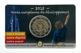 Coincard (FR) 2 Euro Commerativ Coin Belgium 2015 "Year for Development"