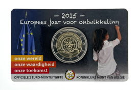 Coincard (NL) 2 Euro Sondermünze Belgien 2015"Jahr zur Entwicklung"