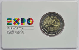 Coincard 2 Euro Commerativ Coin Italy 2015 "Expo Milano"
