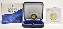 PP 2 Euro Commerativ Coin Italy 2015 "European Flag "in the box