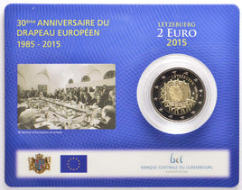 Coincard 2 Euro Sondermünze Luxemburg 2015"Europaflagge"