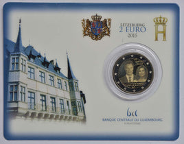 Coincard 2 euro commemorative coin Luxembourg 2015 "Accession to the throne"