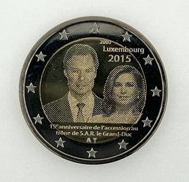 2 Euro Sondermünze Luxemburg 2015"15 Jahre Großherzog Henri"