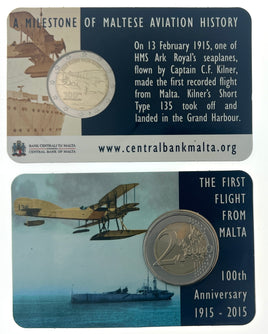Coincard 2 Euro Sondermünze Malta 2015"Erster Flug auf Malta" Münzzeichen Niederlande