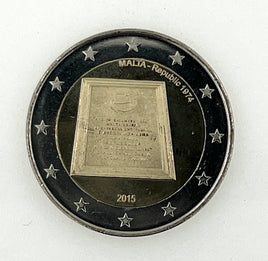 2 Euro Sondermünze Malta 2015"Republik 1974"