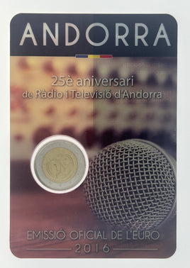 Coincard 2 Euro Sondermünze Andorra 2016 "Rundfunk"